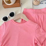 Toddler Girls Drawstring Irregular 2 Pieces Set