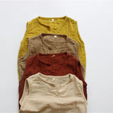 Toddler Retro Solid Color V Neck Tank Top