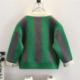 Toddler Boy Vertical Stripe Design Knitted Sweater