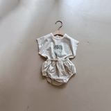 POPCORN Baby Toddler Striped Tee and Shorts Set