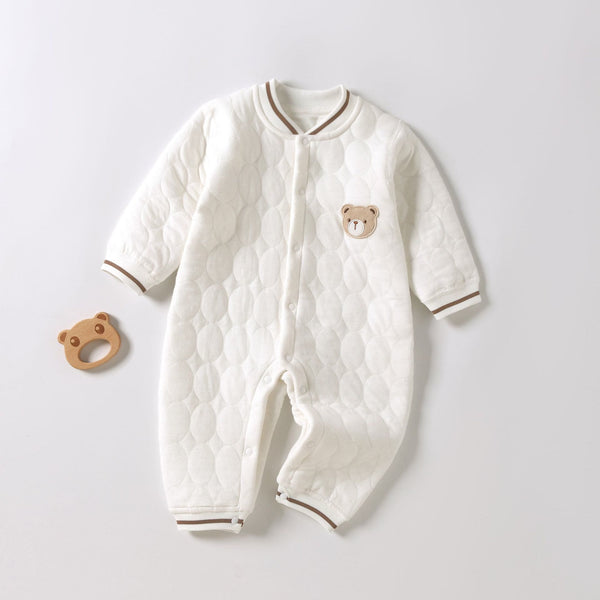 Baby Simple Quilted Bear Warm Romper