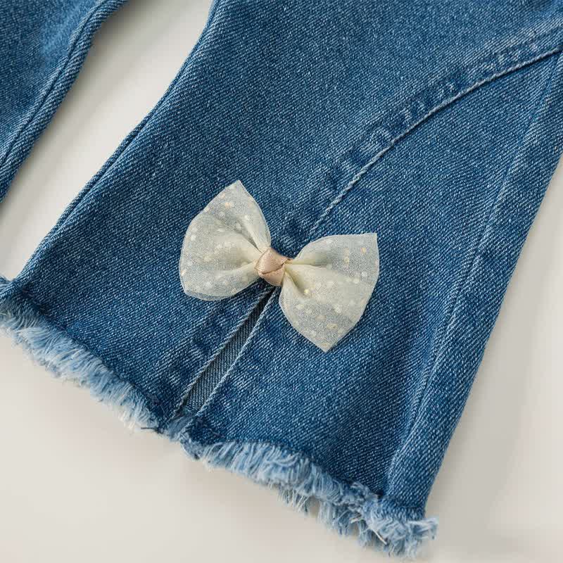 Toddler Girl Bowknot Casual Jeans