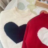 Toddler Girl Heart Knitted Sweater