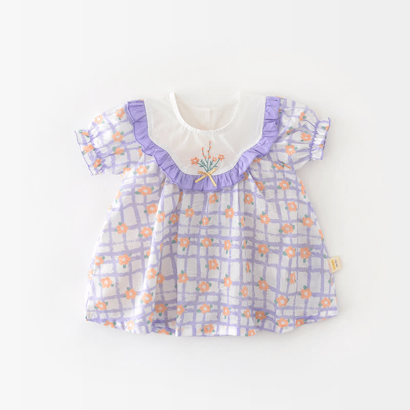 Baby Toddler Plaid Flower Dress