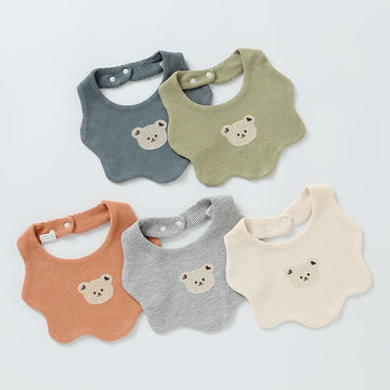 Baby Embroidered Bear Absorbent Bib 1 Piece
