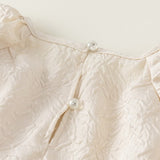 Toddler Girl Beige Puff Sleeve Dress