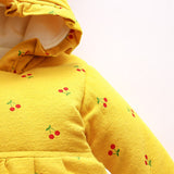 Toddler Cherry Bunny Fleece Lined Coat with Bag