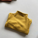 Toddler High Collar Solid Color Warm T-shirt