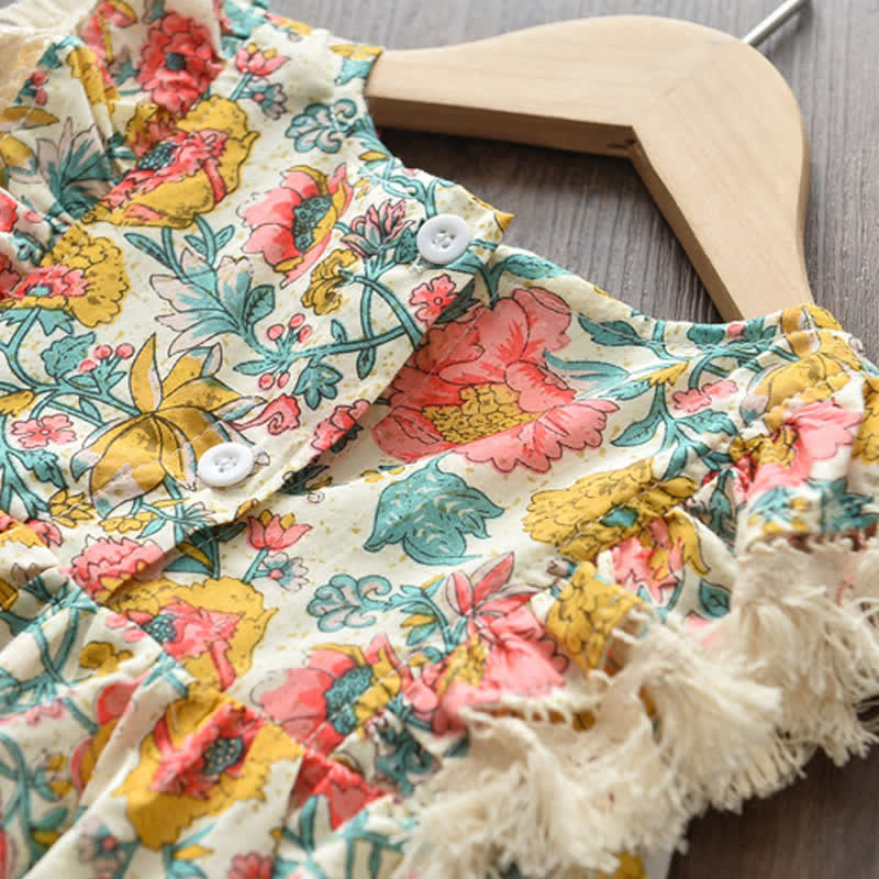 Toddler Girl Ruffle Trim Floral Dress