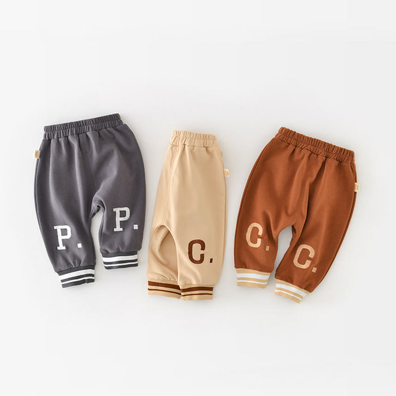 C/P Baby Embroidered Letter Casual Jogger Pants