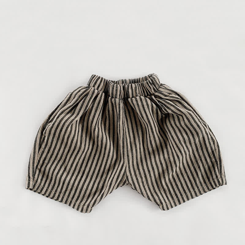 Toddler Boy Linen Striped Casual Shorts