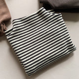 Toddler High Collar Solid Color Warm T-shirt