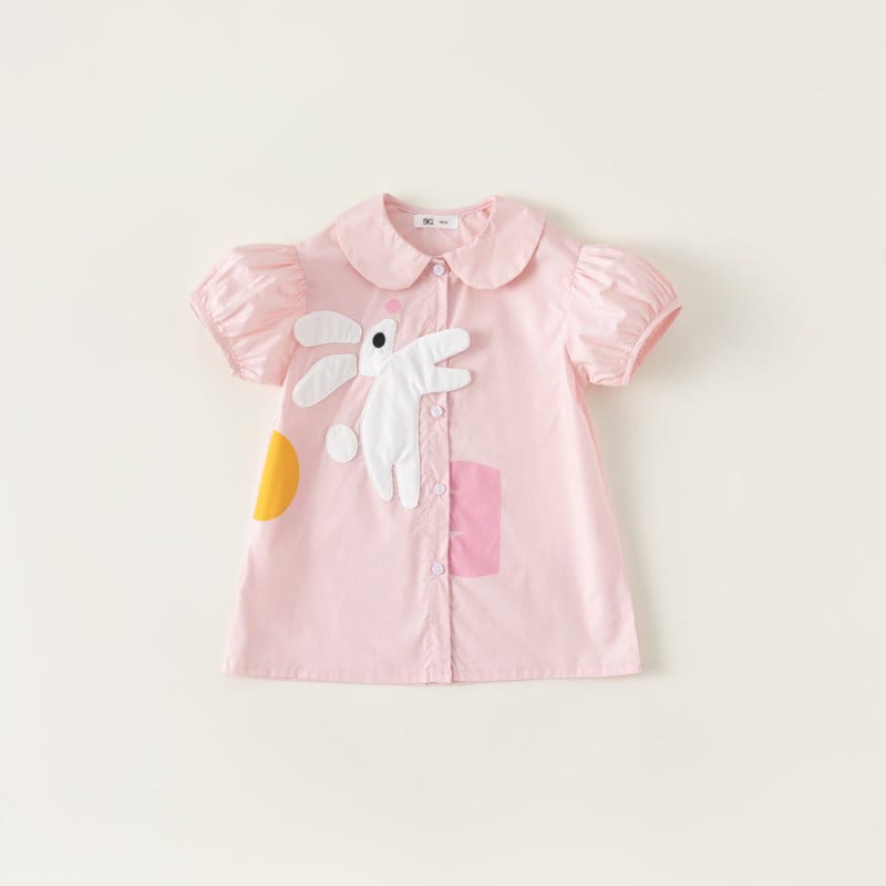 Toddler Girl Bunny Peter Pan Collar Dress