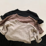 Toddler Boy Retro Crew Neck Loose Shirt