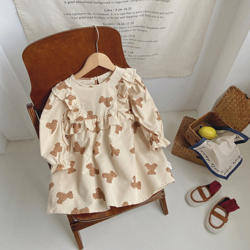 Toddler Girl Stringy Selvedge Animal Dress
