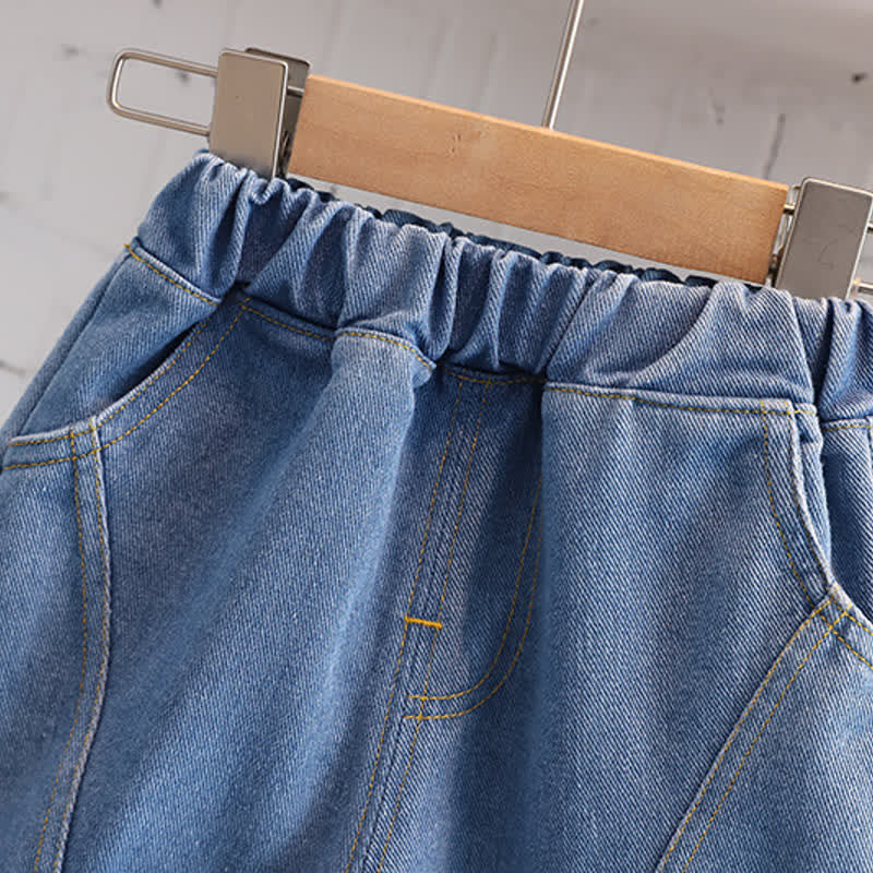 Toddler Smiley Sweatshirt and Denim Pants Set