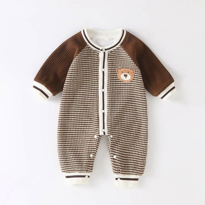 Baby Boy Plaid Bear Romper