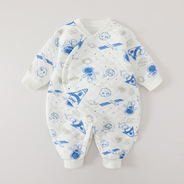 Baby Rocket Planet Astronaut Quilted Romper