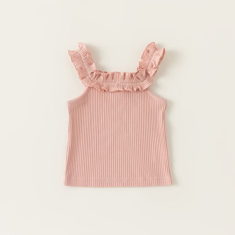 Toddler Girl Ruffled Solid Color Camisole