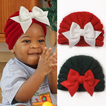 Baby Christmas Bow Beanie