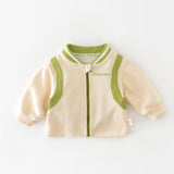 DINOSAUR Baby Casual Slogan Zipper Green Coat Pants