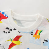 Toddler Boy Rainbow Dinosaur Tee and Shorts Set