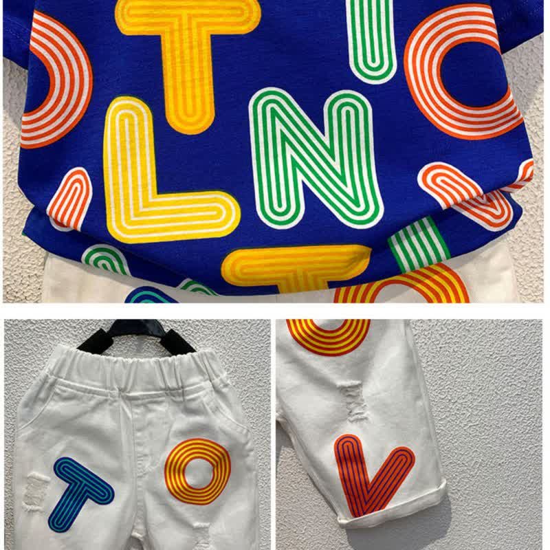 Toddler Boy Letters Shirt and Pants Set