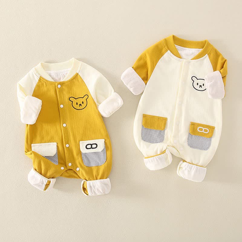 Baby Bear Color Block Casual Romper
