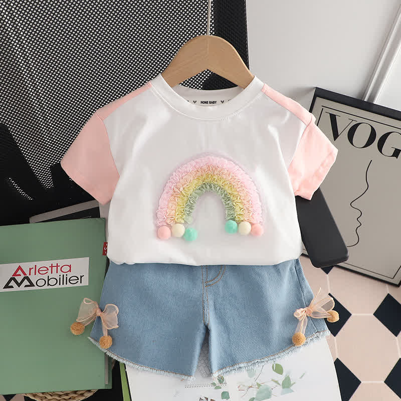 Baby Toddler Rainbow Tee and Shorts Set