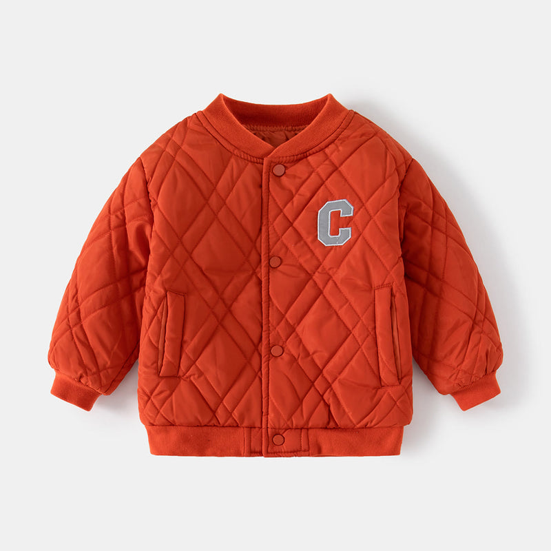 C Toddler Boy Letter Quilted Warm Coat