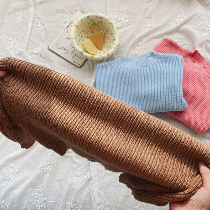 Toddler Solid Color Thin Ribbed Sweater