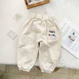 Toddler Embroidered Bear Dog Casual Pants