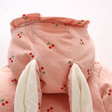 Toddler Cherry Bunny Fleece Lined Coat with Bag