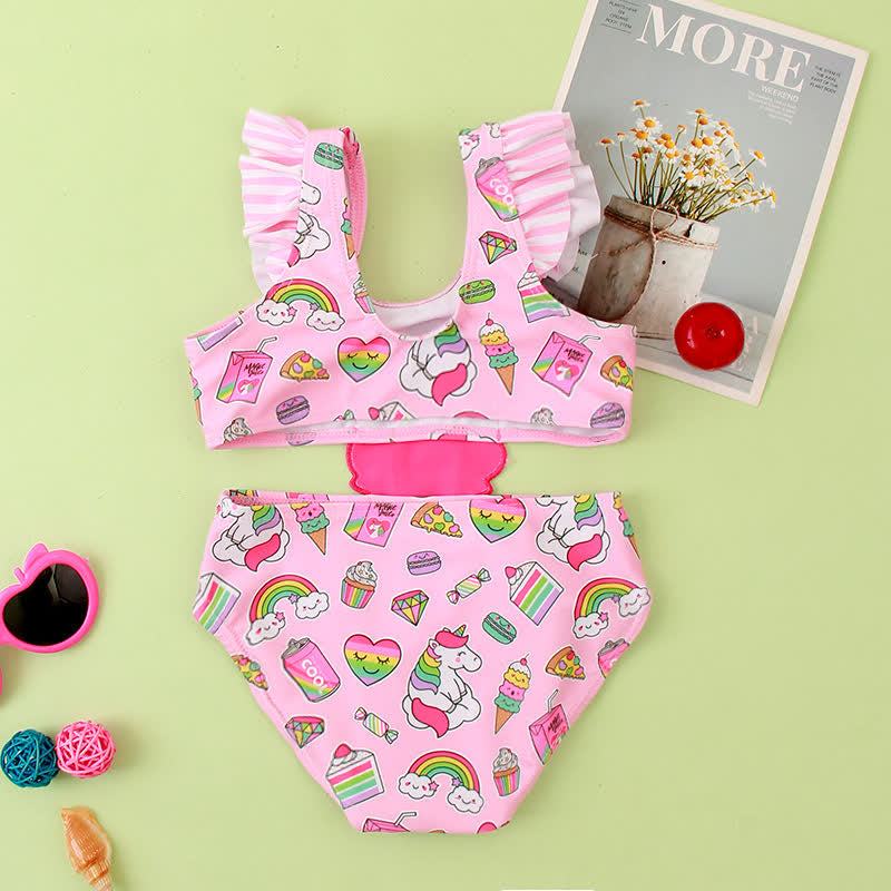 Toddler Embroidered Ruffled One Piece Swimsuit