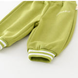 DINOSAUR Baby Casual Slogan Zipper Green Coat Pants