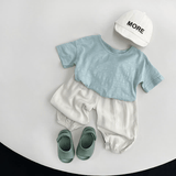 Toddler Solid Color Crew Neck Casual Tee