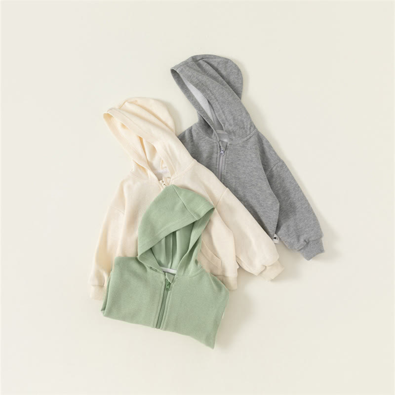 Toddler Solid Color Pocket Hoodie