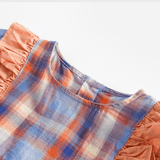 Toddler Girl Plaid Ruffled Collar Dress