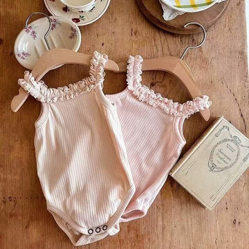 Baby Solid Color Ribbed Sling Bodysuit