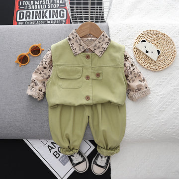 Toddler Boy Design Lapels 3 Pieces Set