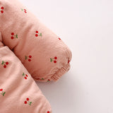 Toddler Cherry Bunny Fleece Lined Coat with Bag