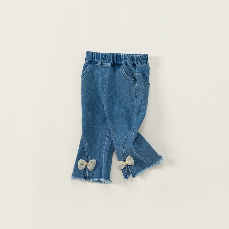 Toddler Girl Bowknot Casual Jeans