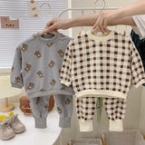 Toddler Bear Plaid 2 Pieces Set