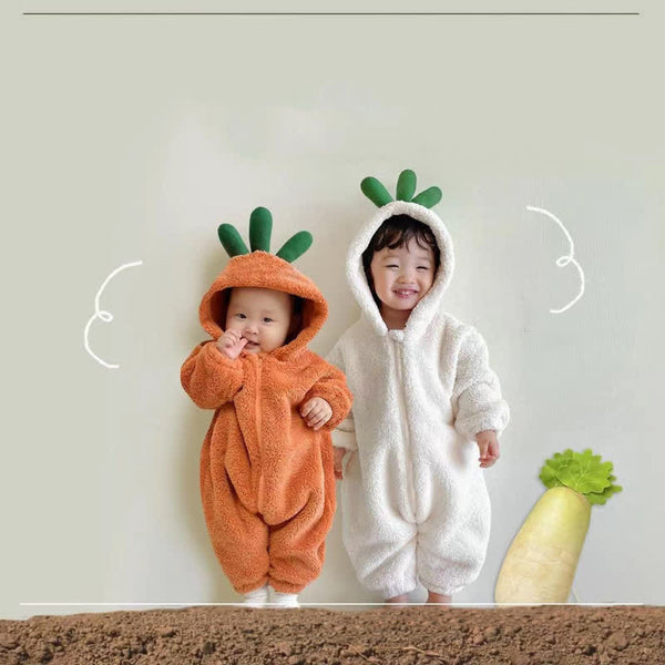 Baby Carrot Plush Hooded Romper