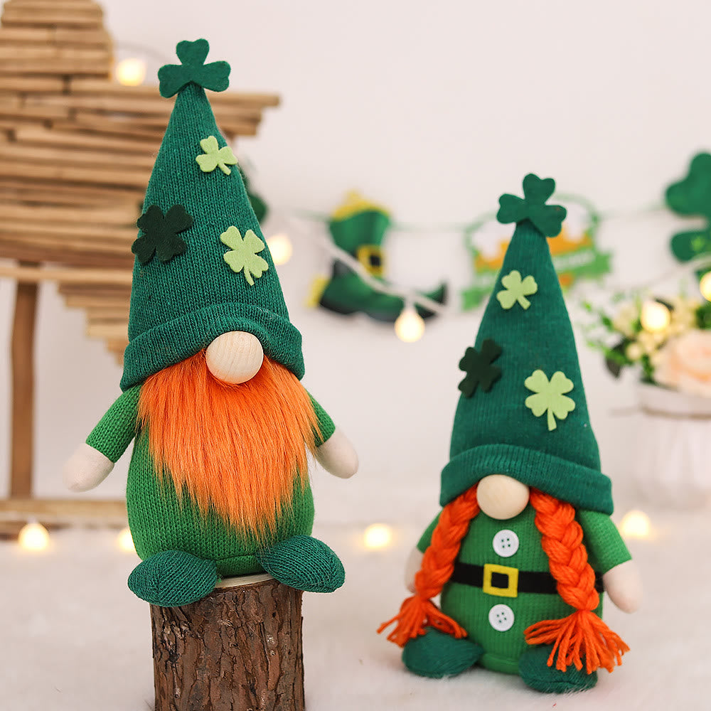 St Patrick's Day Gnome Faceless Doll