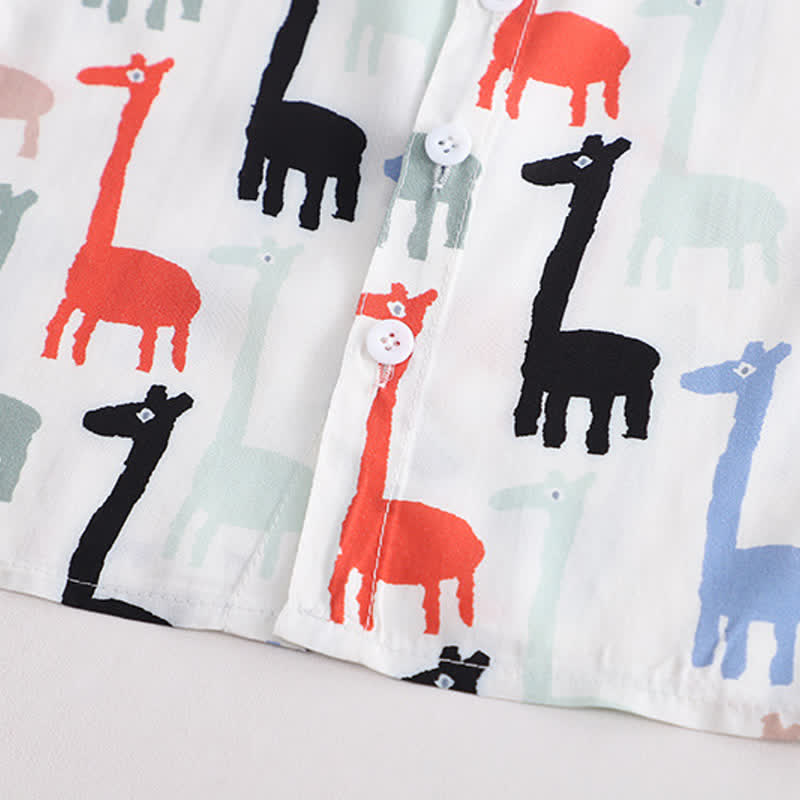 Toddler Giraffe Polo Shirt and Shorts Set