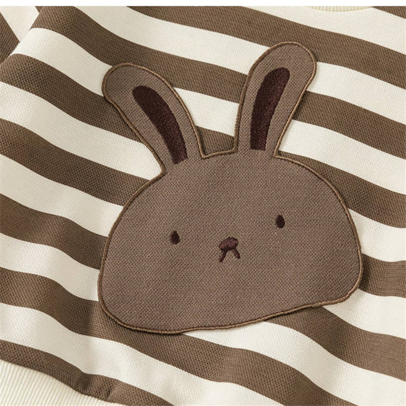 Toddler Striped Rabbit Sweatshirt