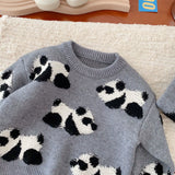 Toddler Lovely Panda Knitted Jacquard Sweater