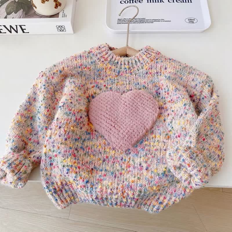 Toddler Girl Heart Warm Sweater