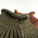 Toddler Button Solid Color High Collar Knitted Sweater